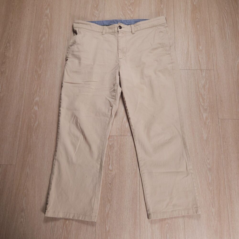 LL Bean Lakewashed Chino Pants Mens 36x29(26) Beige Casual Preppy Standard Fit